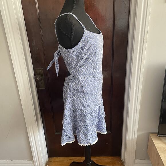 NWT Speechless Blue Eyelet Floral Sequins Spaghetti Strap Sundress Womens XL - Picture 5 of 7